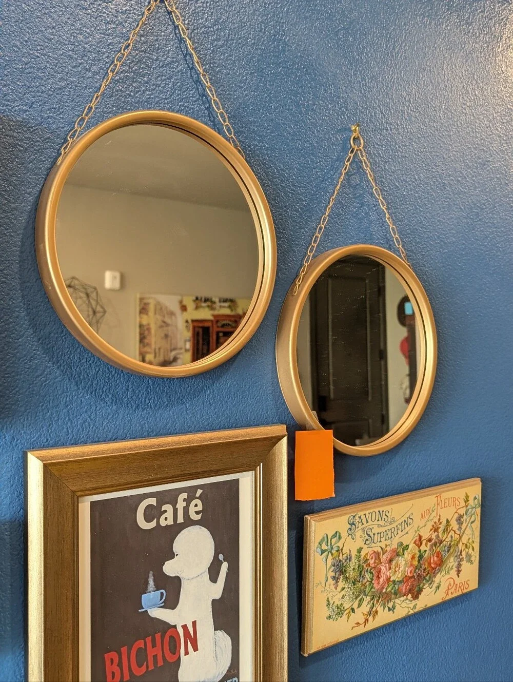 Threshold Gold Round Hanging Mirror Pair